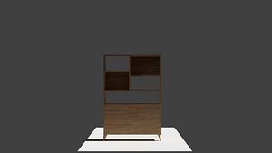 3D Low Poly Bookshelf