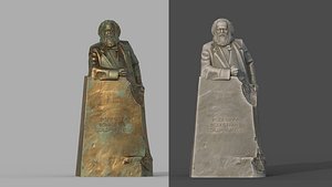 karl max statue sculpture hi poly 3D model