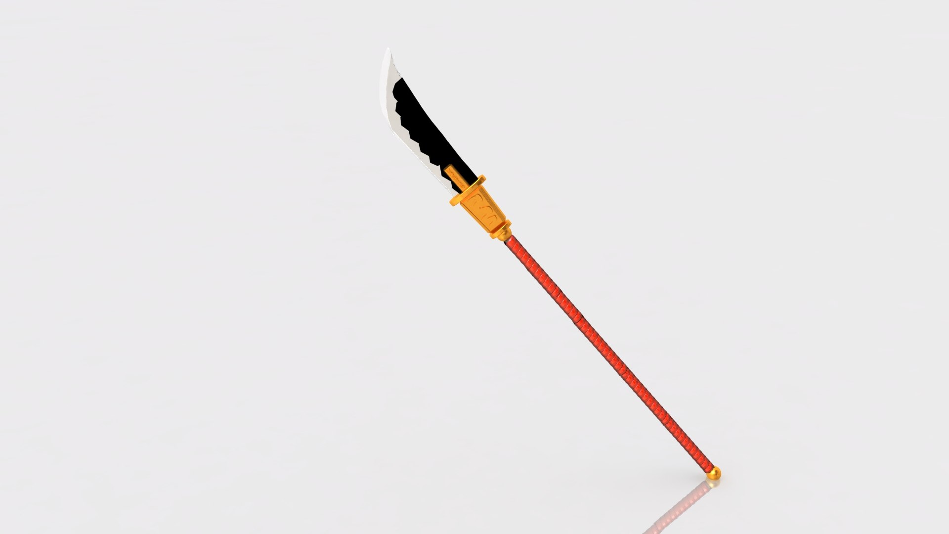 bisento spear white 3D model ・ Mito3D