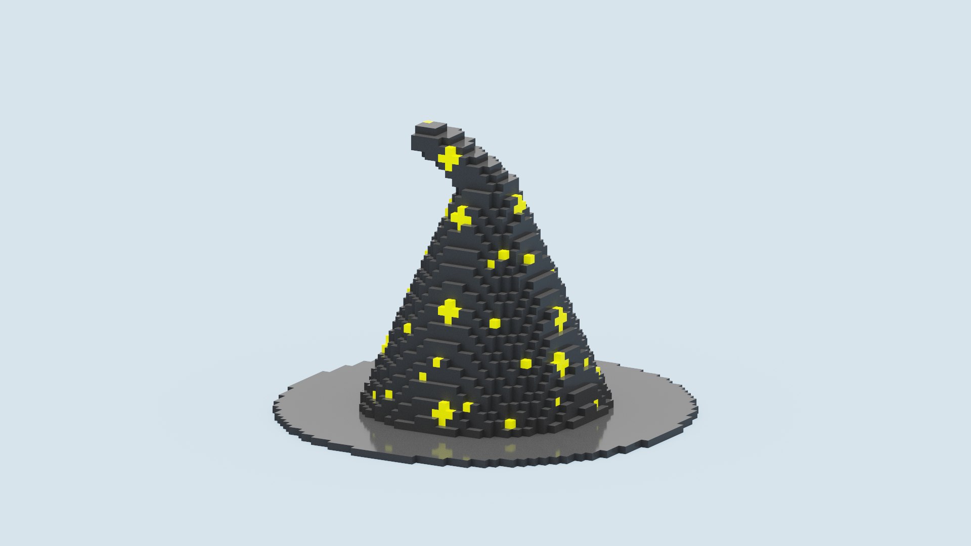 3D Voxel Wizard Hat - TurboSquid 1943517