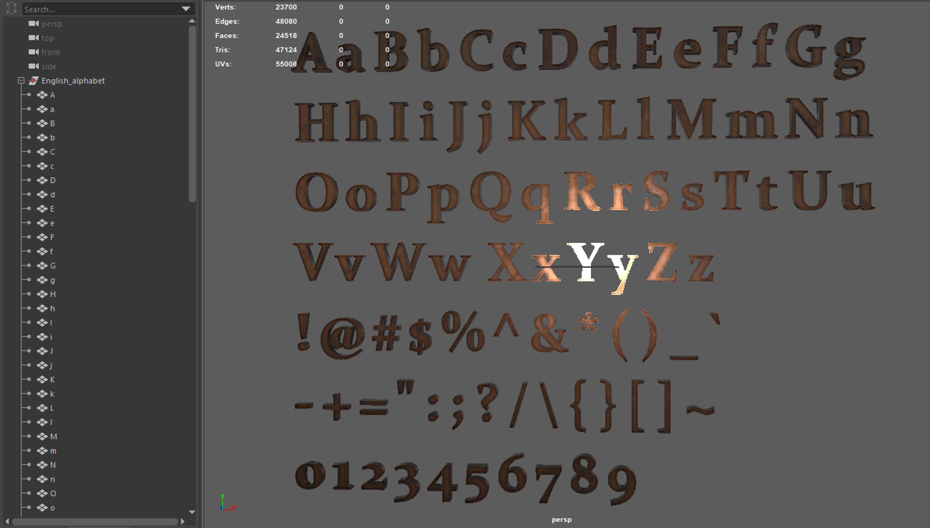 English Letters 3D Model - TurboSquid 1501718