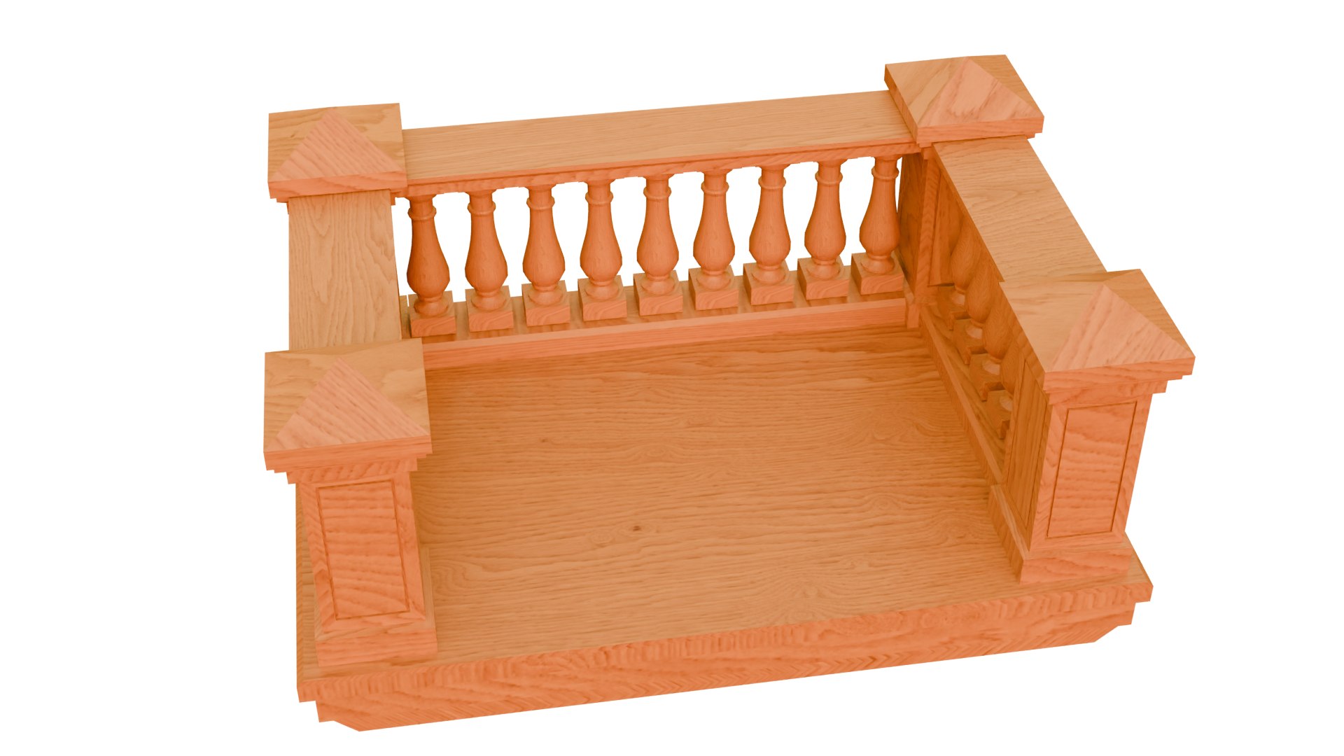 Railing Balcony And Footbridge Low-poly 3D 3D - TurboSquid 2197767