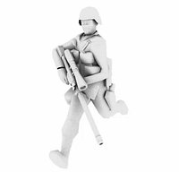 Rigged Soldier Game Model Run Cycle