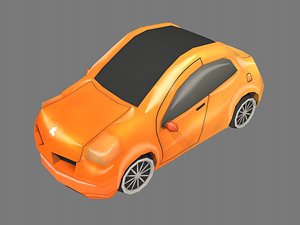 3D orange cartoon car