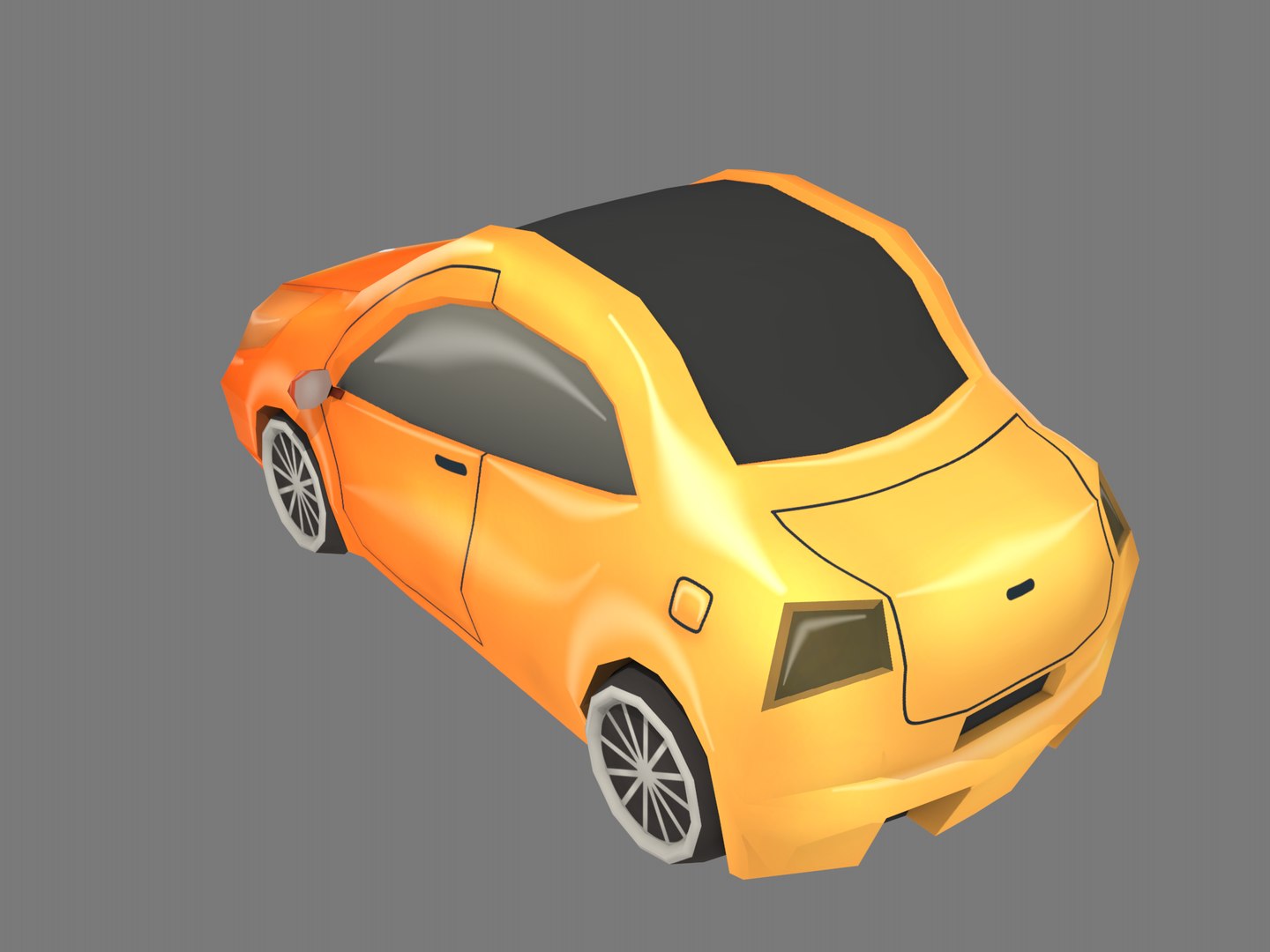 3D orange cartoon car - TurboSquid 1455047