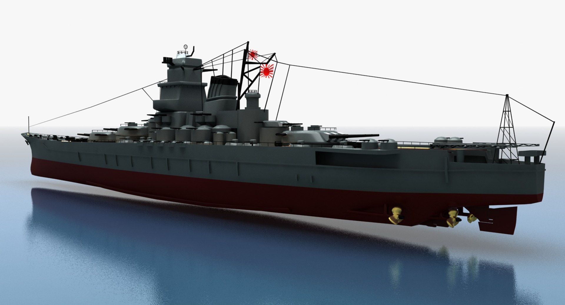 Simulation Yamato Ship Battleships 3D Model - TurboSquid 1203423