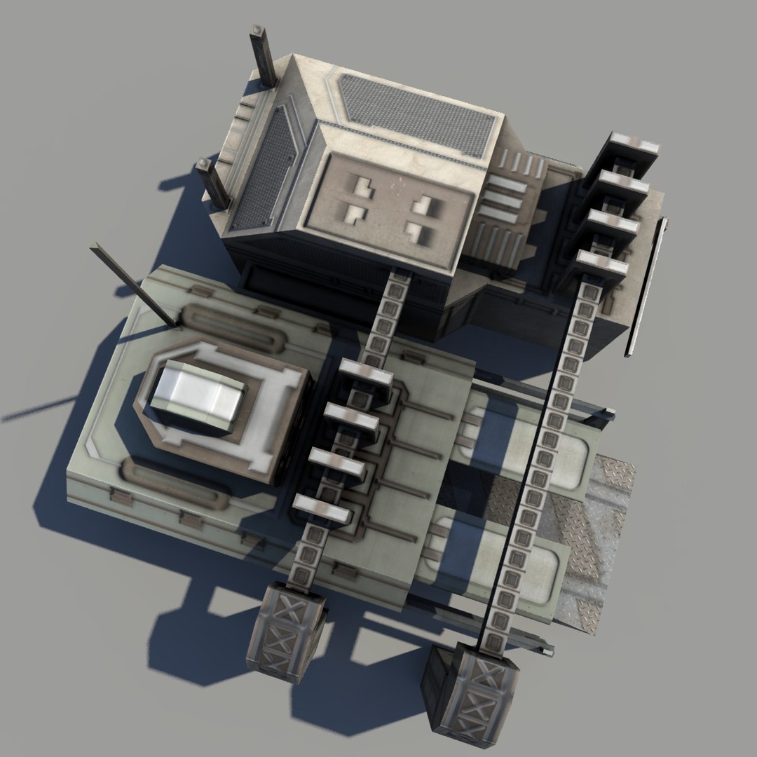 Scifi Vehicle Bay Polys 3d Obj