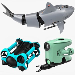 Underwater Drones Rigged Collection for Maya