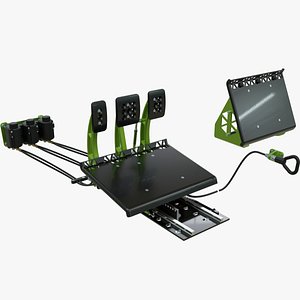 Highpoly Adjustable pedals and co-driver footrest for rally car 3D