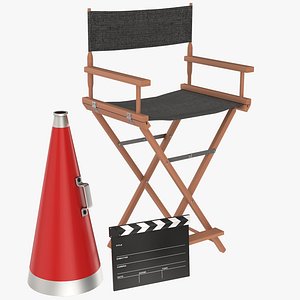 Director Chair Megaphone And Clapboard