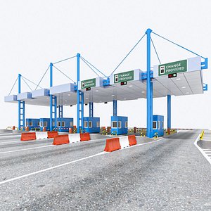 3D model Highway Toll gate 02