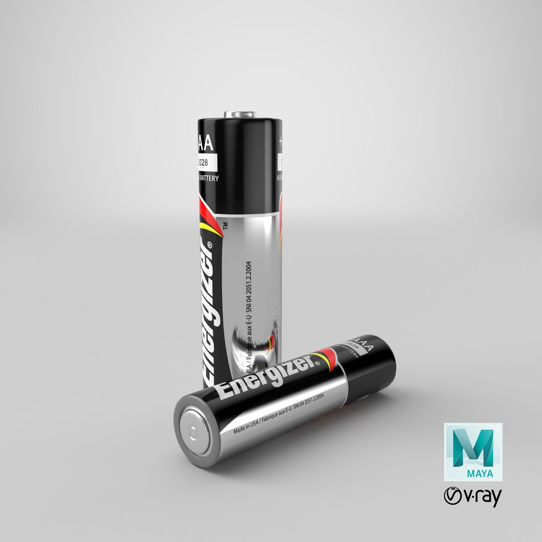 energizer aa aaa battery 3D model https://p.turbosquid.com/ts-thumb/oP/2qf8Dc/CQsqeGGf/stemcell_maya_vray_render/png/1556079979/1920x1080/fit_q87/eff4471c9b62fb2c1487715df83b205d907eac45/stemcell_maya_vray_render.jpg