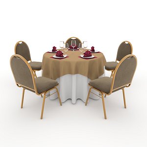 3D Banquet Table and Chair 16