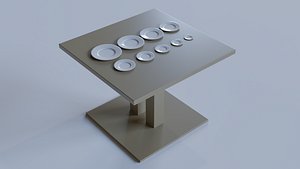 3D white flat plate presentation model