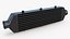 Black Car Intercooler Two Sided Pipes