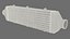 Black Car Intercooler Two Sided Pipes