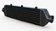Black Car Intercooler Two Sided Pipes