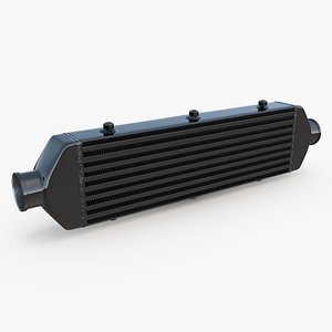 3D Black Car Intercooler Two Sided Pipes model