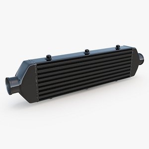 Black Car Intercooler Two Sided Pipes