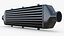 Black Car Intercooler Two Sided Pipes