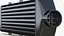 Black Car Intercooler Two Sided Pipes