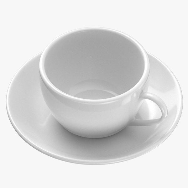 modelo 3d Prop Simple Taza De Café Vacío Blanco Negro Y Rojo