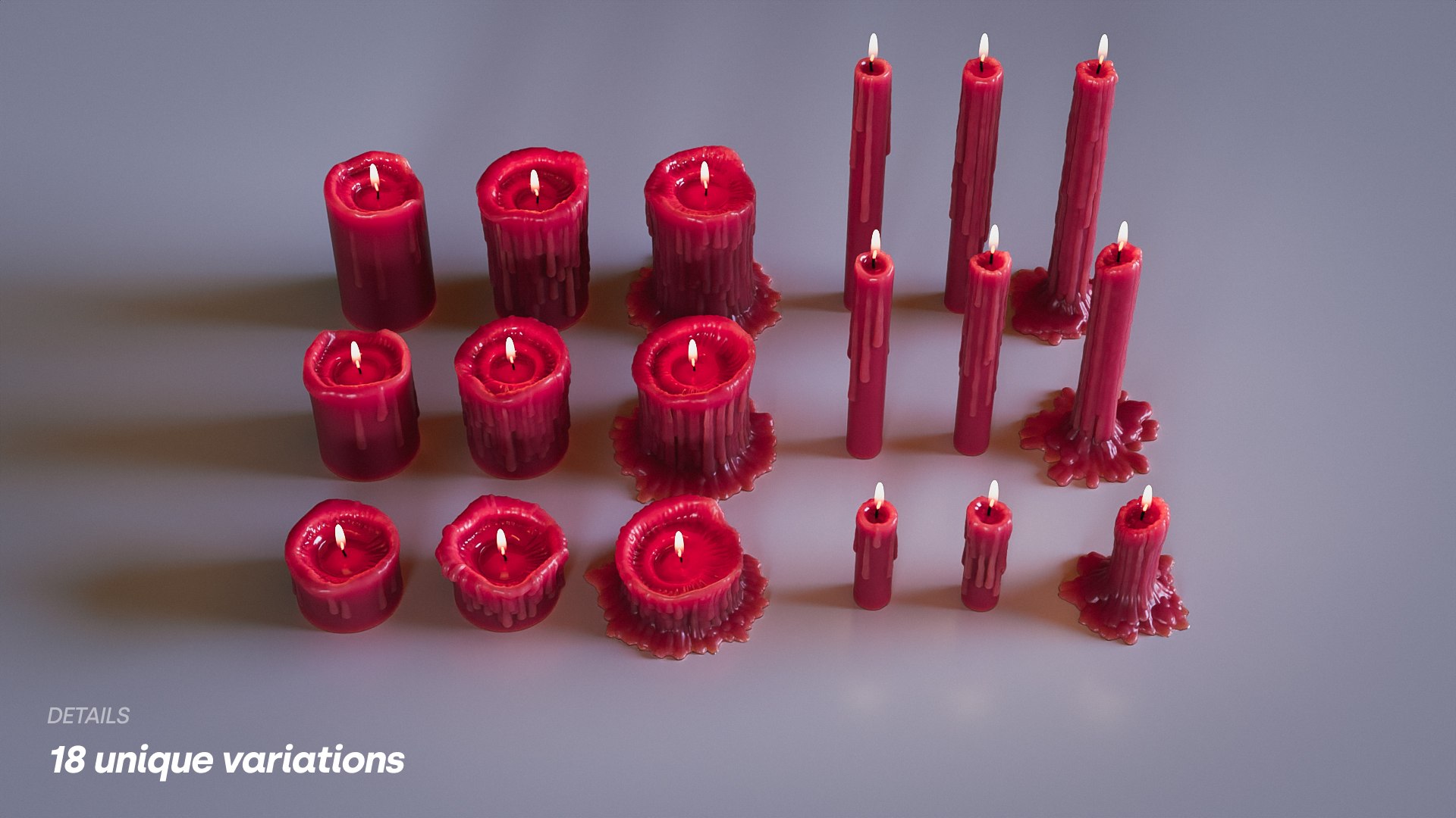 3D Model Candle Pack - TurboSquid 2098474