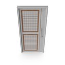 3D Modern Design White Metal Steel Door with Wooden Details model