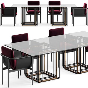 3D Fendi Casa Dining Set model
