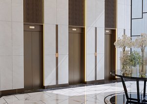 3D Elevator hall model