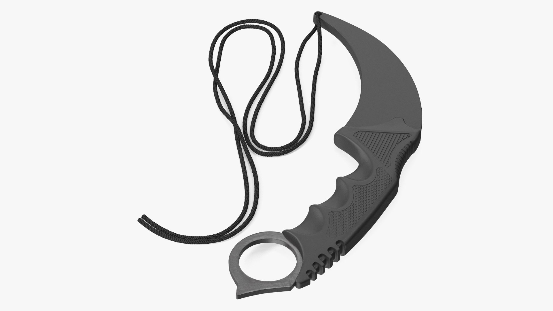 Karambit Pocket Knife Black in Sheath 3D model preview