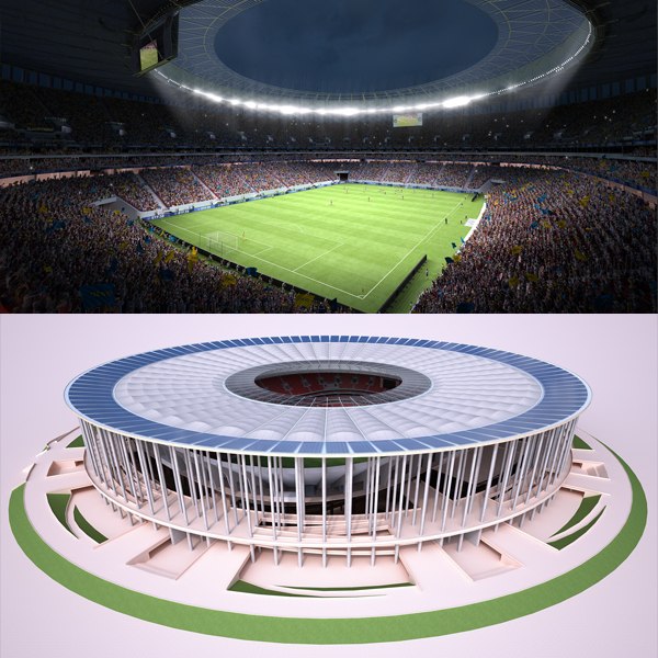 Rendre l'animation du stade 3d, le stade de football et la scène sportive