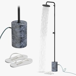 3D Pottery Barn Open box outdoor shower