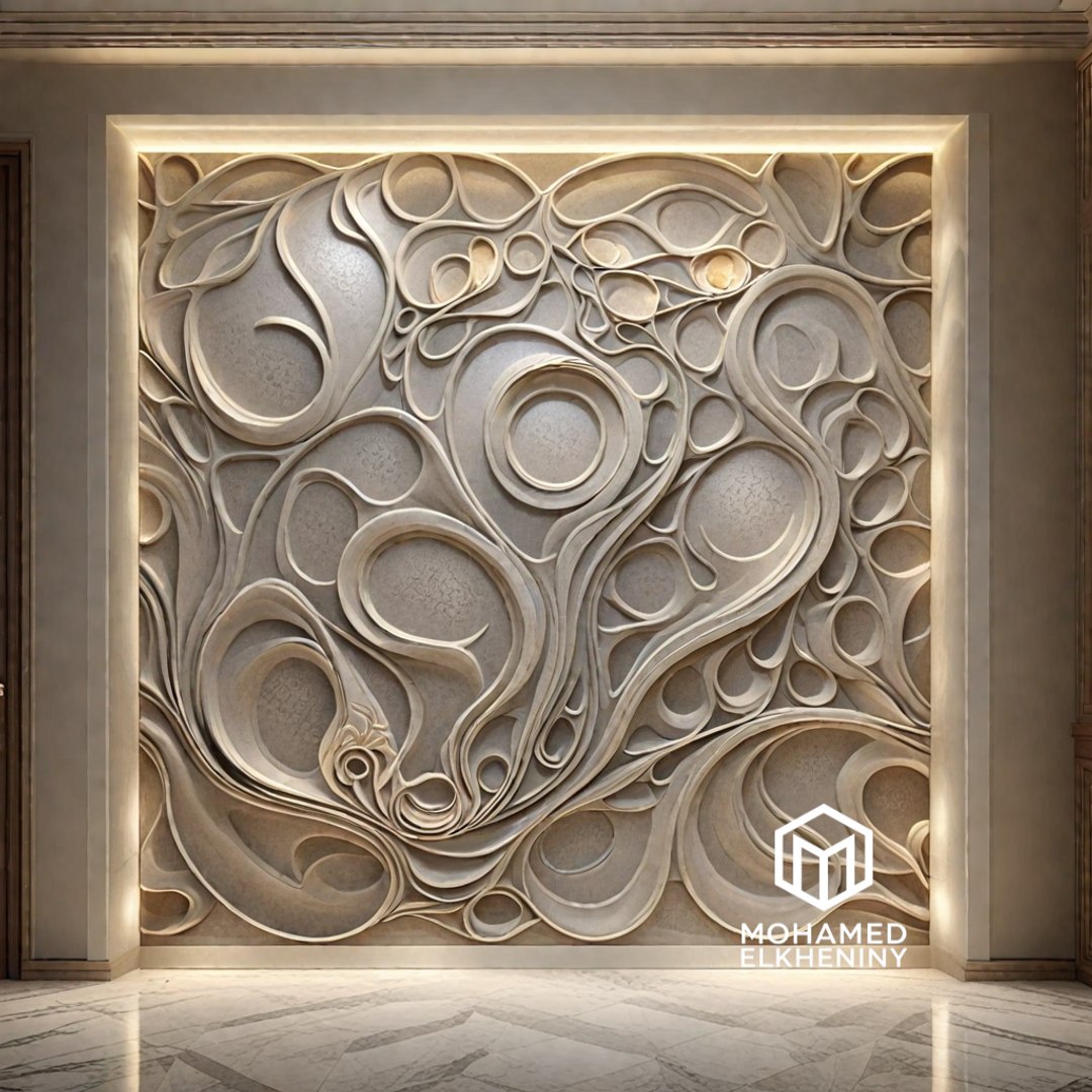 Modern Panel Wall Decor Set Wall Relief Mural CNC 144 3D Model ...
