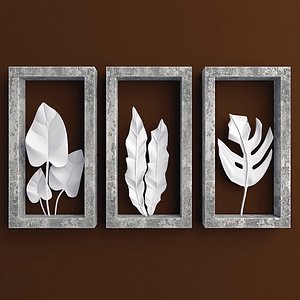 3d leaf shadowbox sculptures