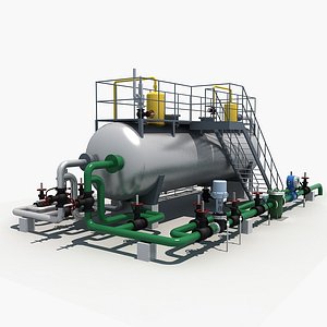 industrial three-phase separator 3D