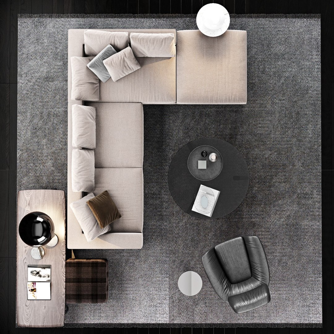 3D Model Minotti Hamilton Sofa TurboSquid 1594936