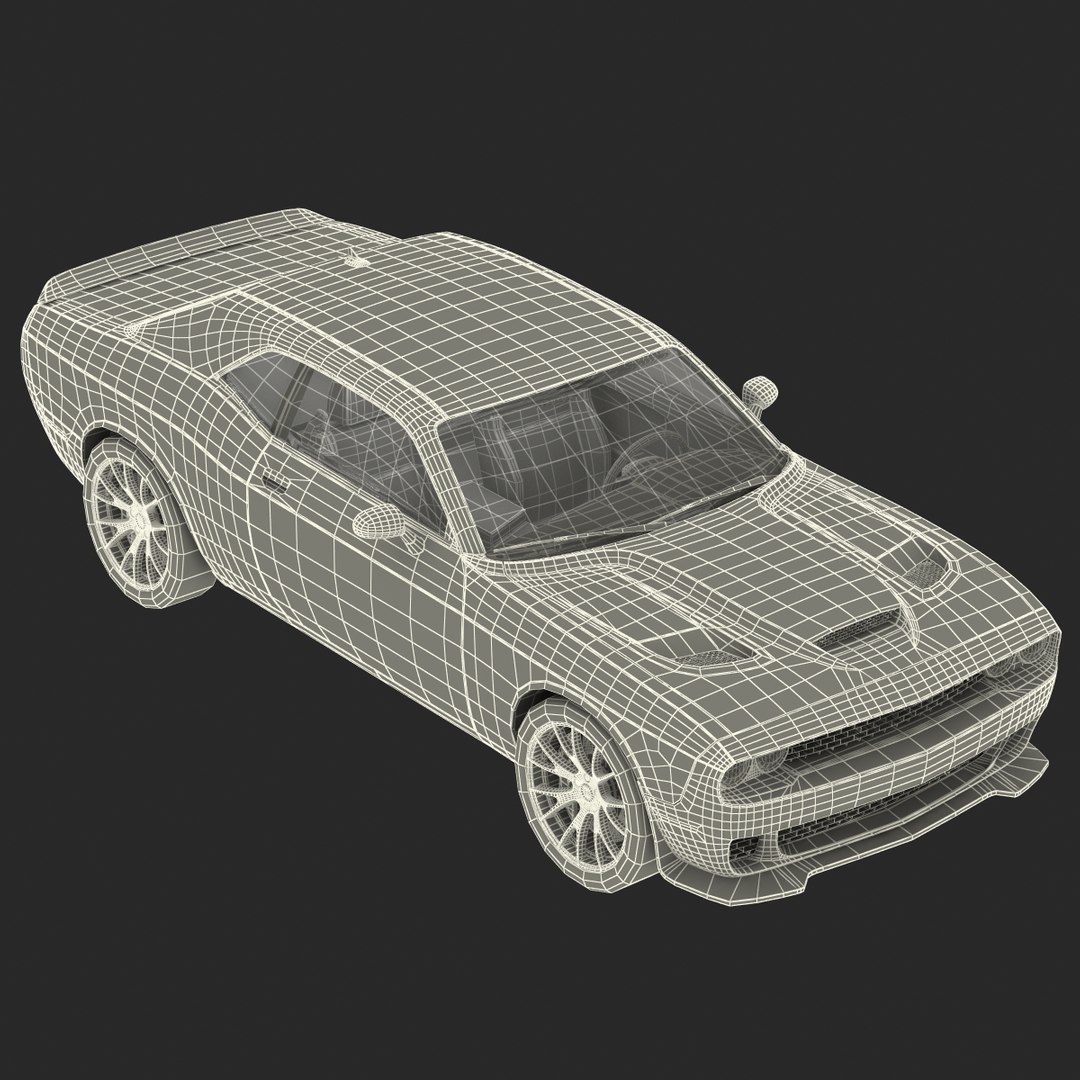 3d dodge challenger hellcat 2015 model