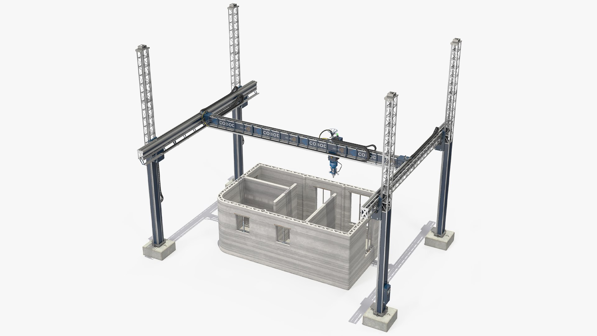 Building Module with Construction Printer 3D model preview