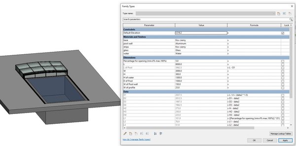 Piscina com cobertura - Família Revit paramétrica completa Modelo 3D ...