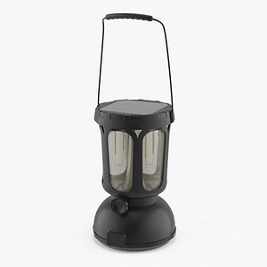 3D model Solar Camping Lantern with Hanging Handle Black