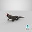 komodo dragon standing pose 3D model