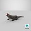 komodo dragon standing pose 3D model