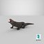 komodo dragon standing pose 3D model