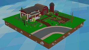 3D model farm barn garden