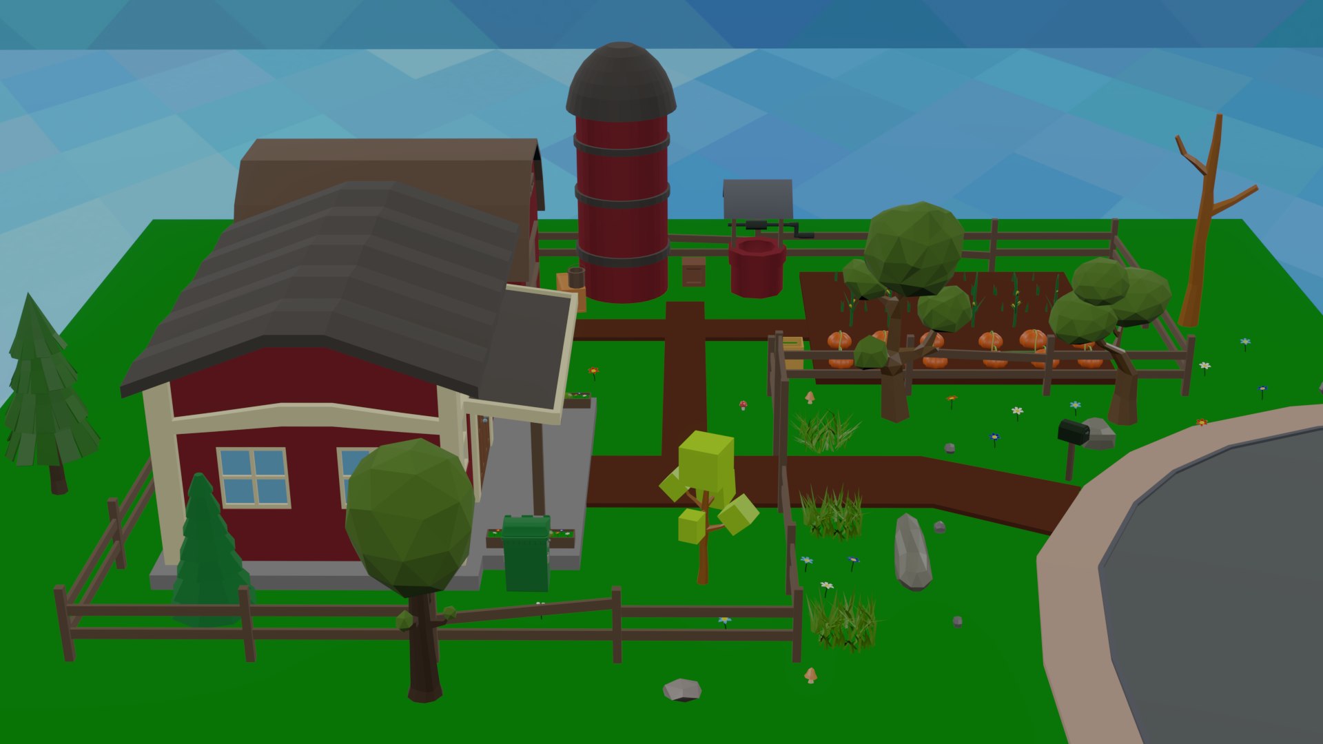 3D Model Farm Barn Garden - TurboSquid 1542163