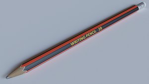 Low Poly Writing Pencil 2B