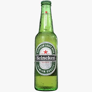 Heineken Cold Beer Bottle Realistc  Drop