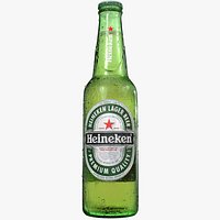 Heineken Cold Beer Bottle Realistc  Drop