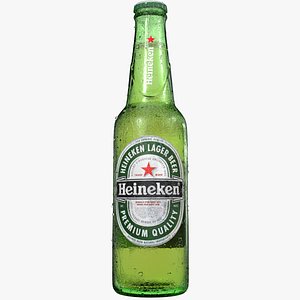Heineken Cold Beer Bottle Realistc Drop